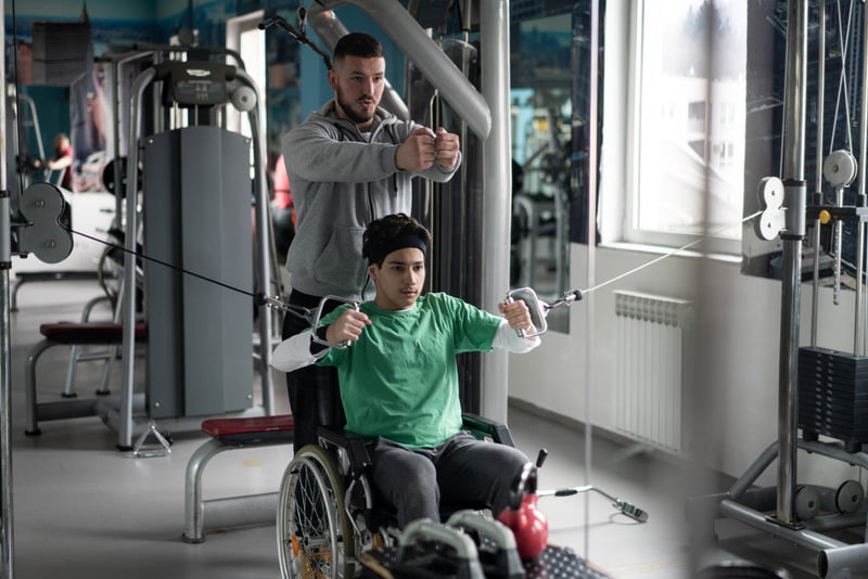 image of community involvement at gym with participant